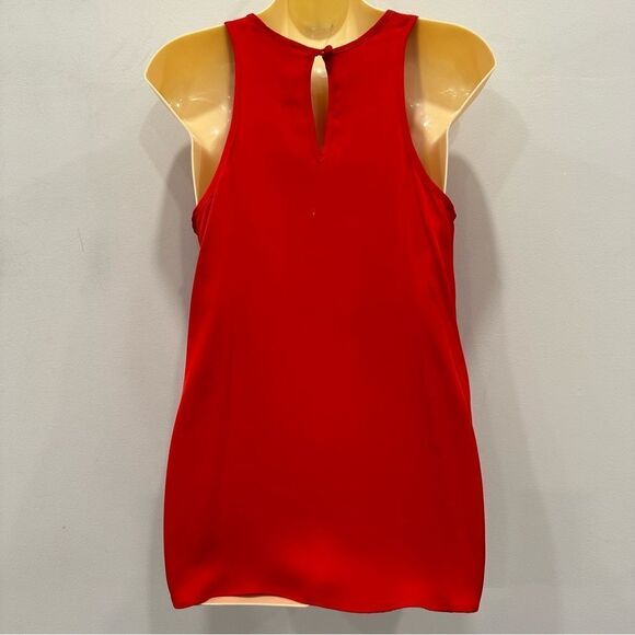 MILLY Red Silk Sleeveless Tank Blouse size 2 - Picture 2 of 7